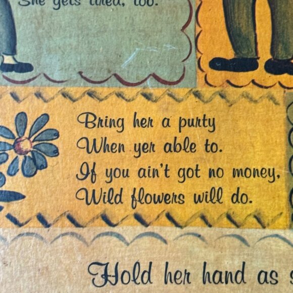 Vintage Wooden Wall Plaque With "How To Be A Fittin Husband" Poem Lois Wortham - Picture 8 of 10